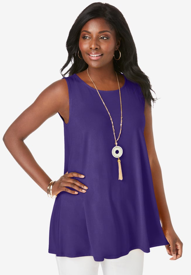 Stretch Knit Sleeveless Swing Tunic image number 0