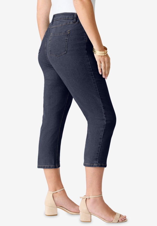 Plus Size Classic Stretch Capri Jean image number 1