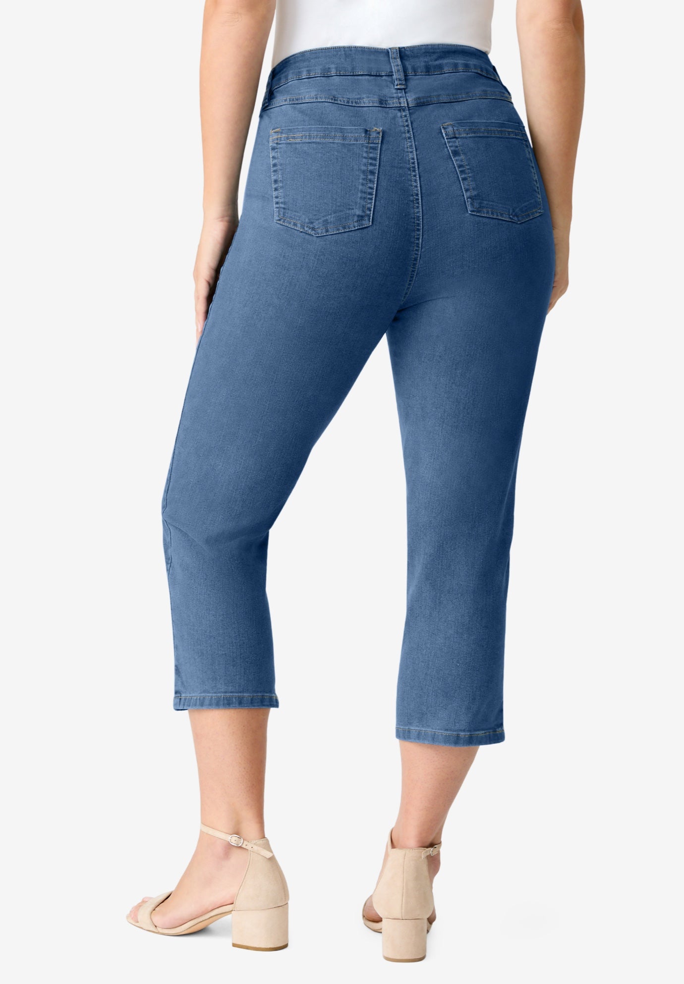 Plus Size Classic Stretch Capri Jean image number 1