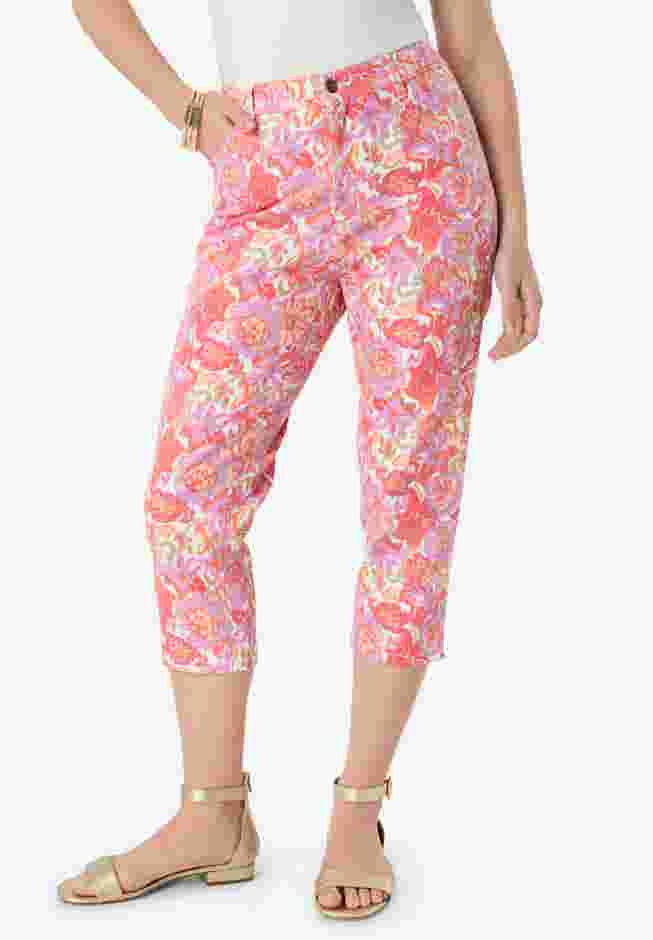 Plus Size Classic Stretch Capri Jean image number 1