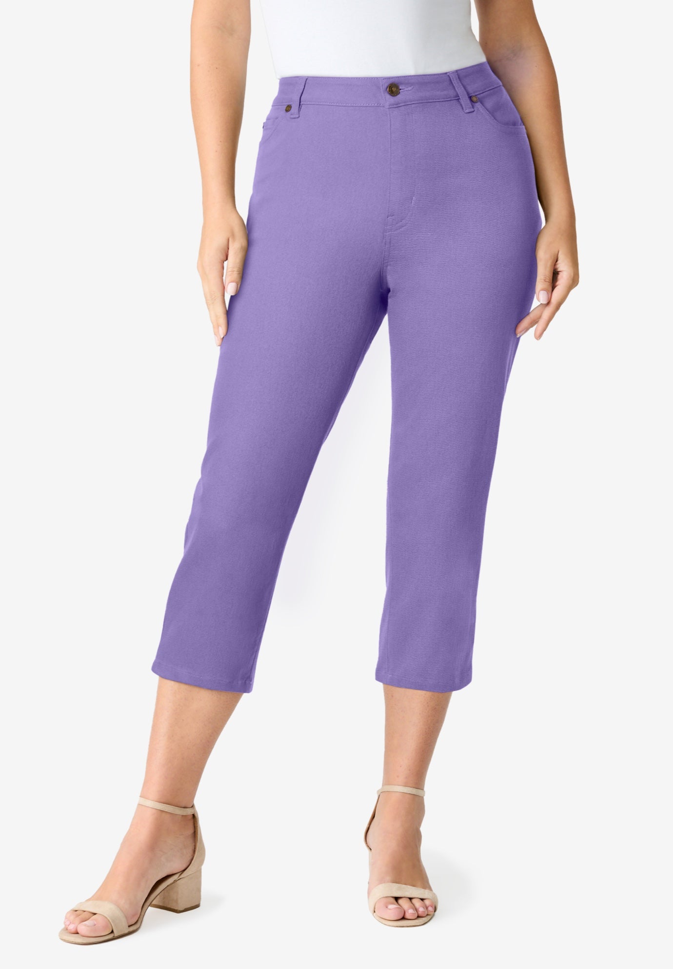 Plus Size Classic Stretch Capri Jean image number 0