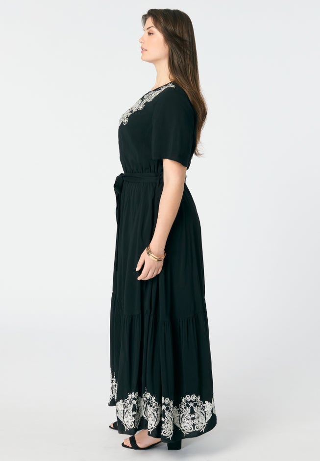 Embroidered Maxi Dress image number null