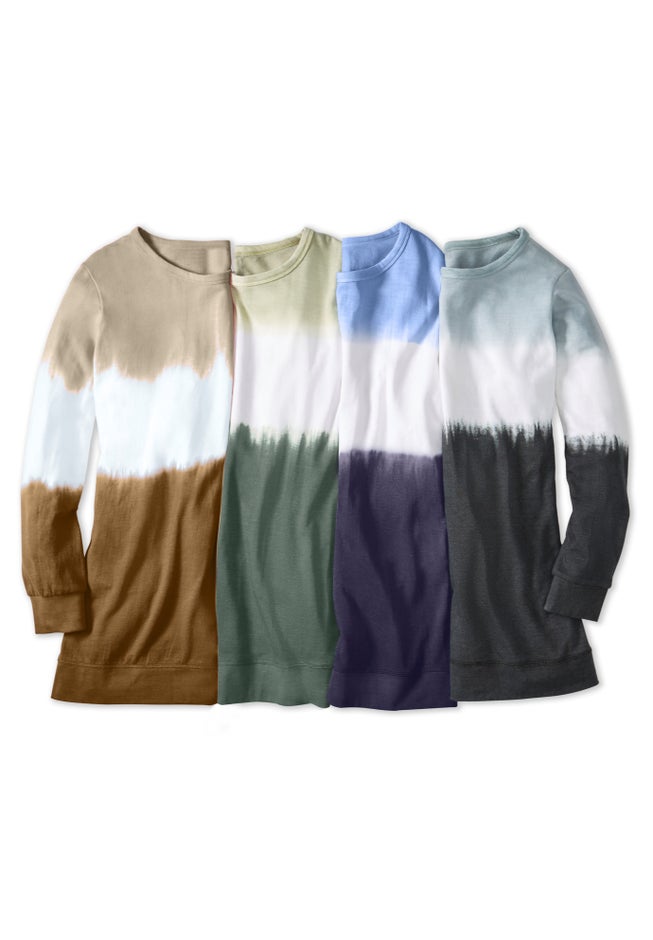 Tie-dyed knit sweatshirt tunic image number 6