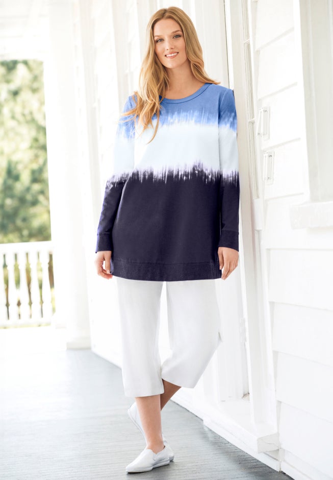 Tie-dyed knit sweatshirt tunic image number 9