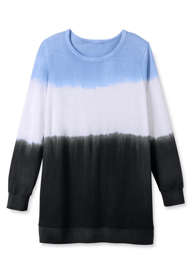 Tie-dyed knit sweatshirt tunic image number 10