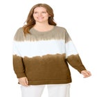 Tie-dyed knit sweatshirt tunic image number null