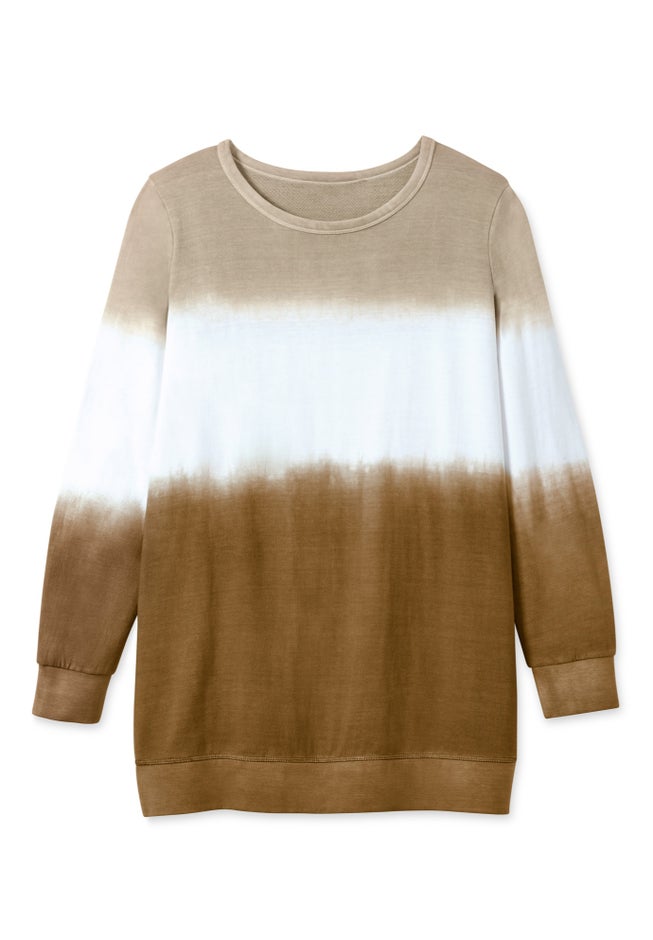 Tie-dyed knit sweatshirt tunic image number 4