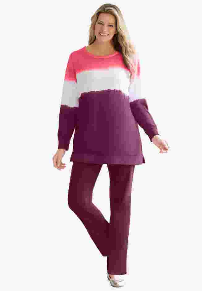 Tie-dyed knit sweatshirt tunic image number 4