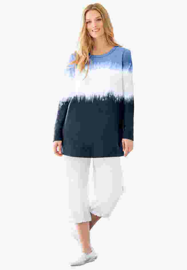 Tie-dyed knit sweatshirt tunic image number 5