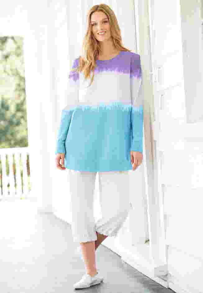 Tie-dyed knit sweatshirt tunic image number 7