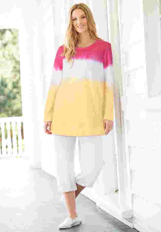 Tie-dyed knit sweatshirt tunic image number 8