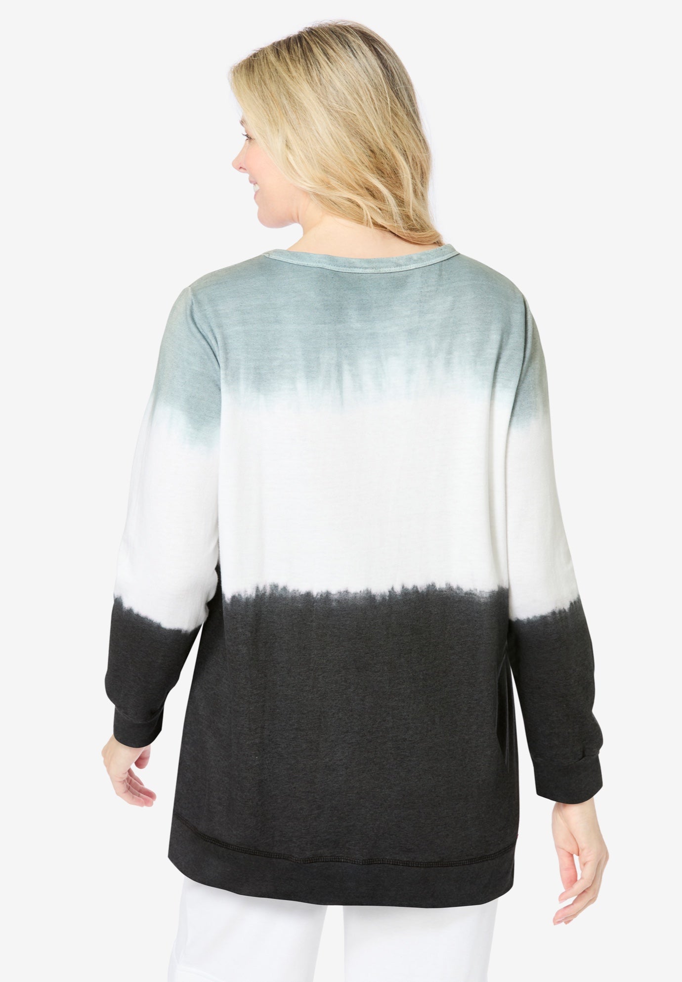 Tie-dyed knit sweatshirt tunic image number 2