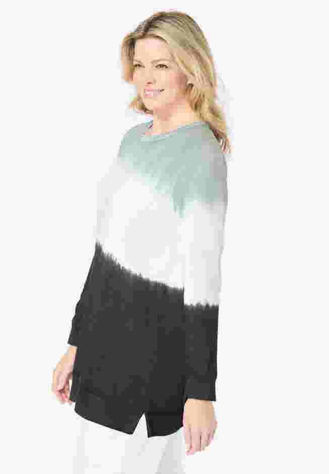 Tie-dyed knit sweatshirt tunic image number 3