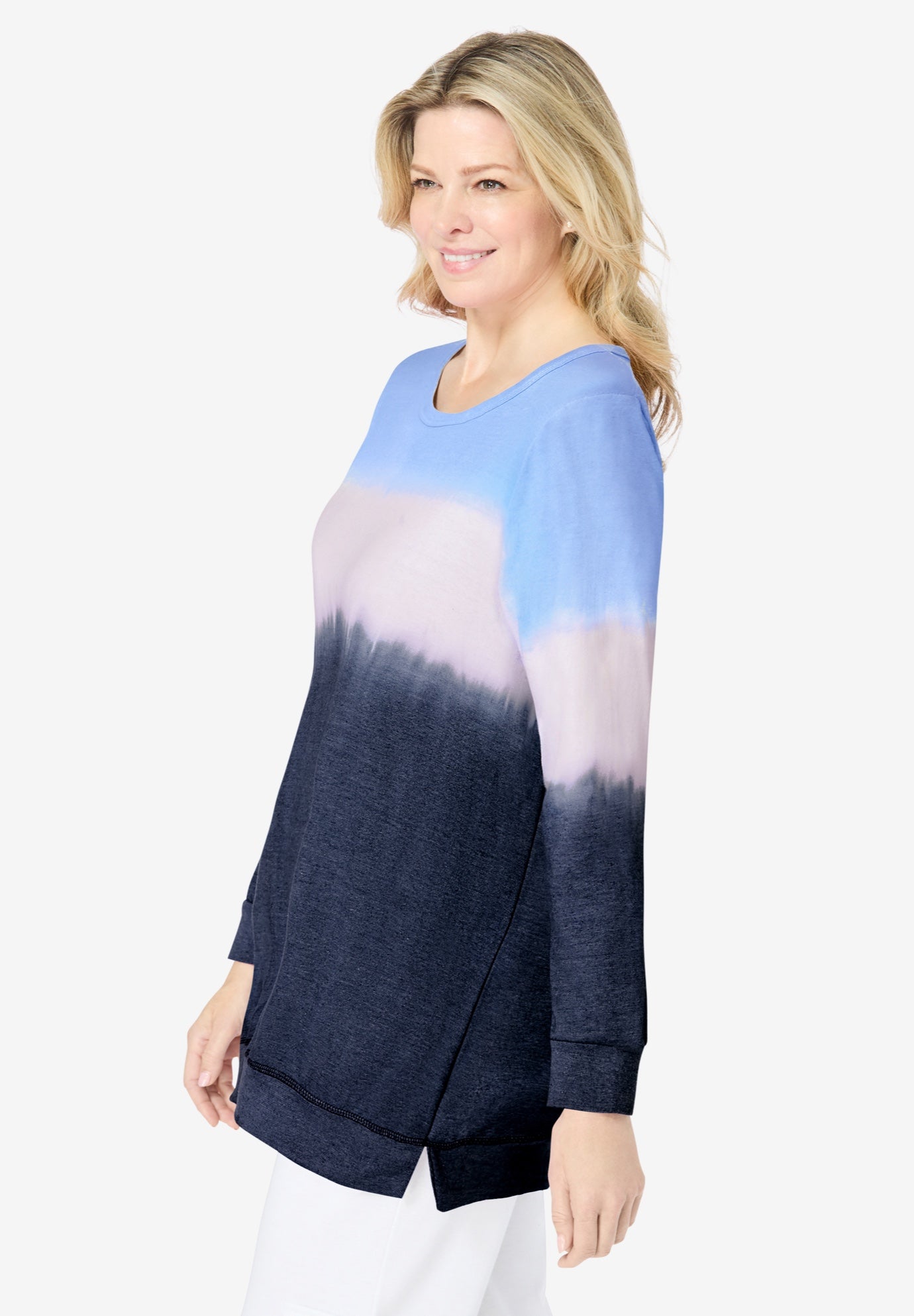 Tie-dyed knit sweatshirt tunic image number 3