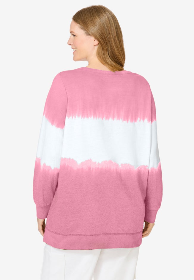 Tie-dyed knit sweatshirt tunic image number 1