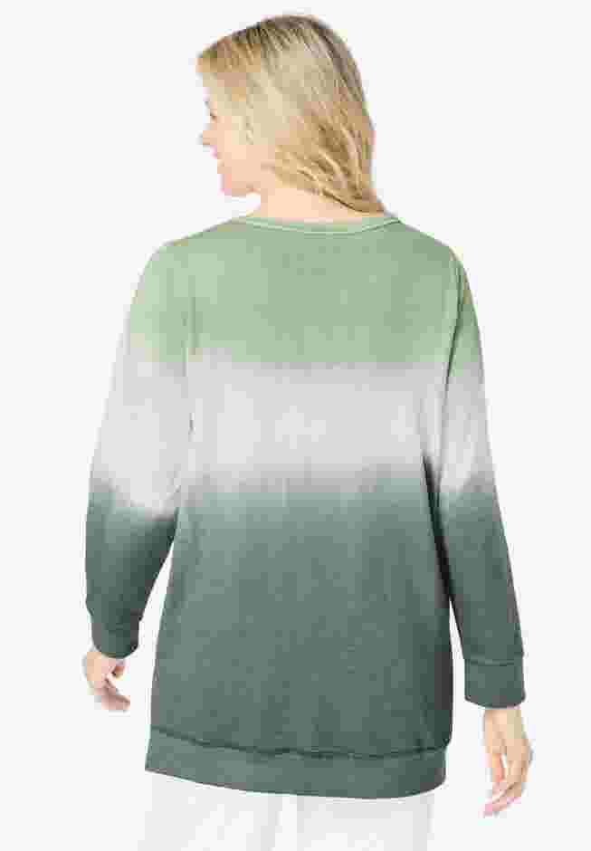 Tie-dyed knit sweatshirt tunic image number 1