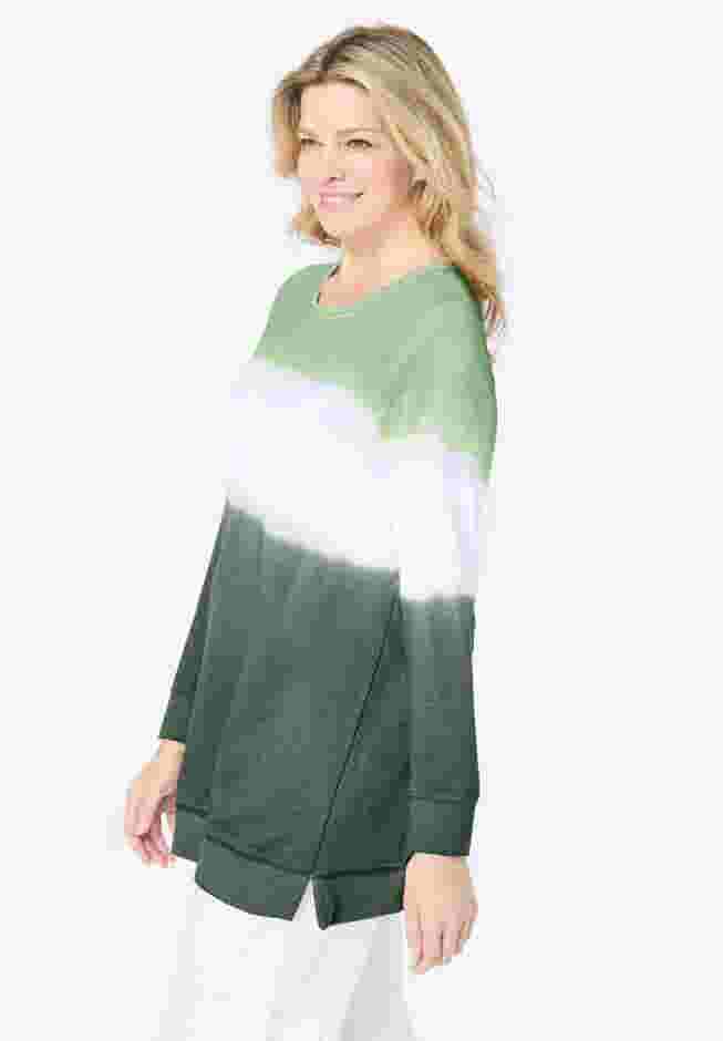 Tie-dyed knit sweatshirt tunic image number 2