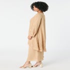 Plus-Size 2 piece Long Sleeve Beaded Georgette Gown Set with Detachable Jacket image number null