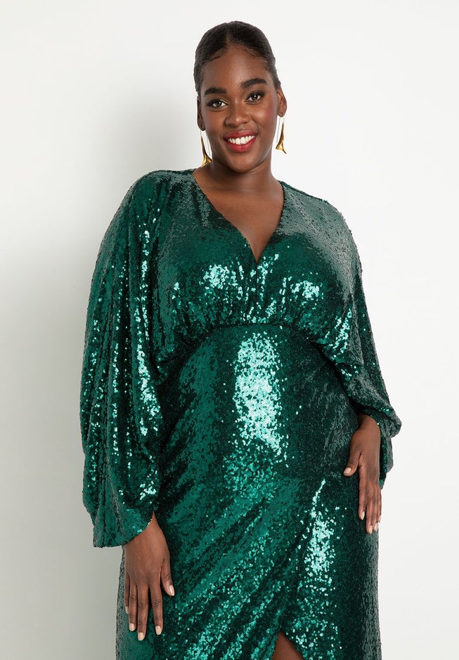 Dolman Sleeve Sequin Dress image number 1