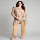 Plus-Size 3 Piece Allover Sequin Lace Jacket and Tank Pant Set image number null