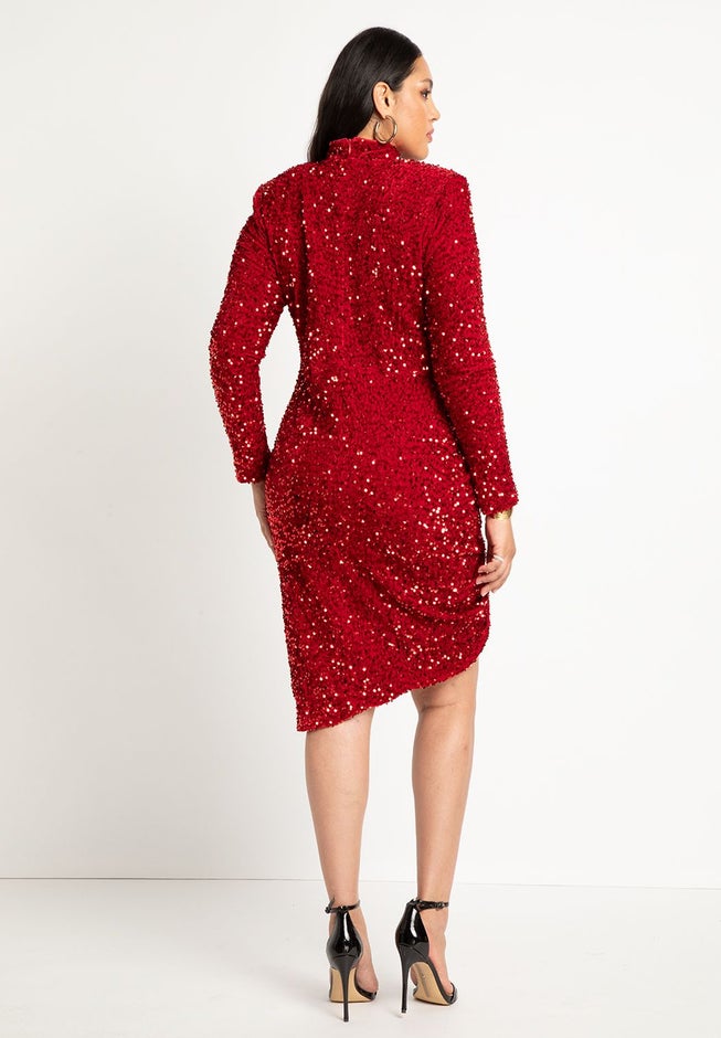Ruched Sequin Dress image number 2