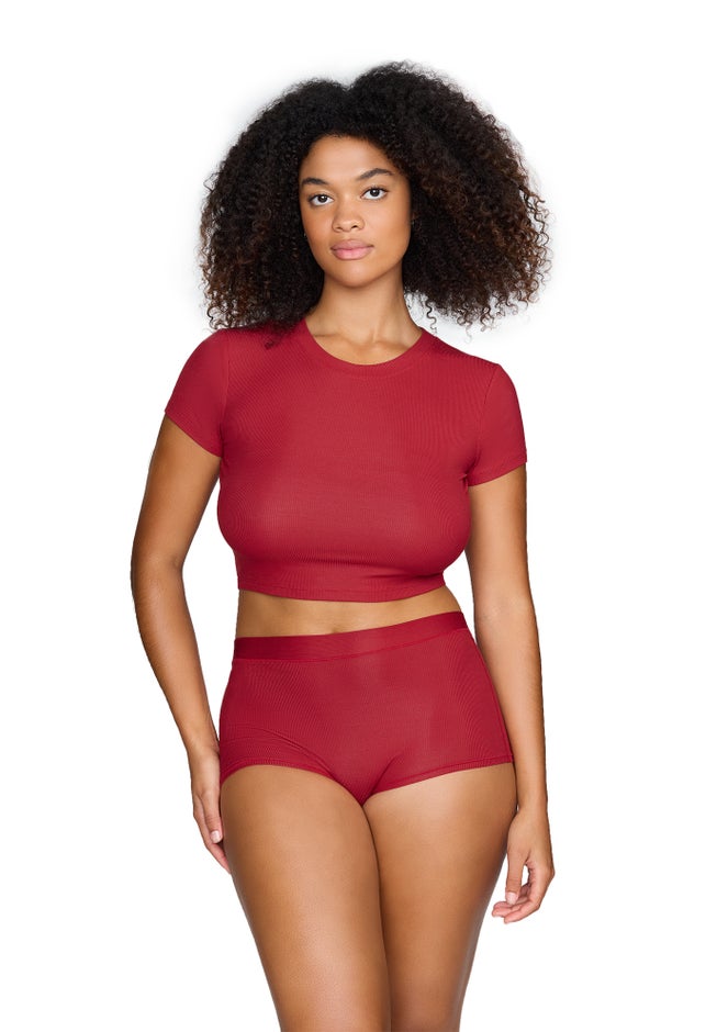 The Baby Tee - Modal Silk Rib image number 1