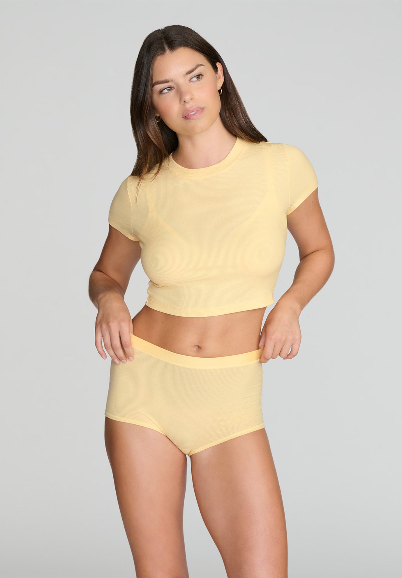 The Baby Tee - Modal Silk Rib image number 1
