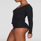 The Button Long Sleeve - Modal Silk Rib image number null