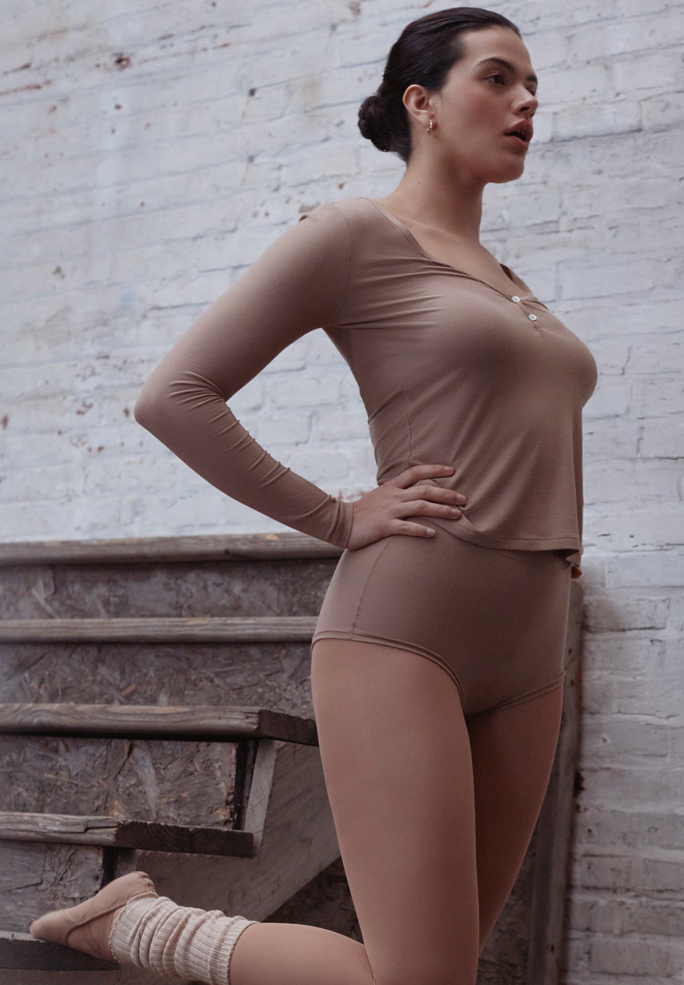 The Button Long Sleeve - Modal Silk Rib image number 5