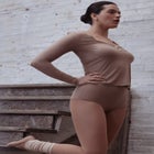 The Button Long Sleeve - Modal Silk Rib image number null