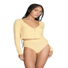 The Cropped Cardigan - Modal Silk Rib image number null