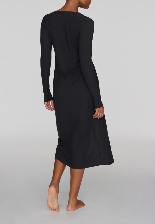 The Long Button Cardigan - Modal Silk Rib image number 3