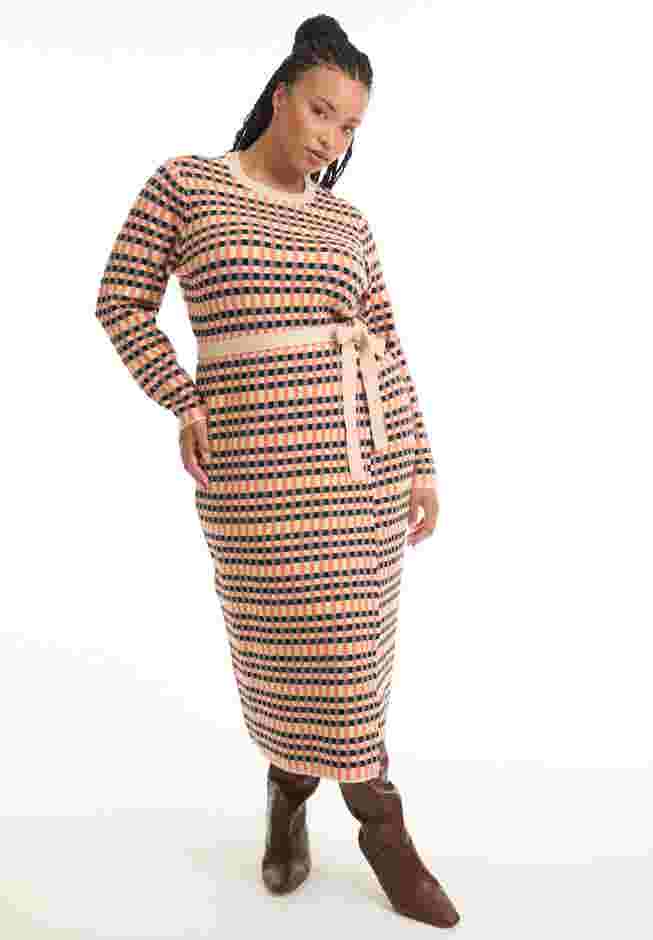 Faux Wrap Sweater Midi Dress image number 0
