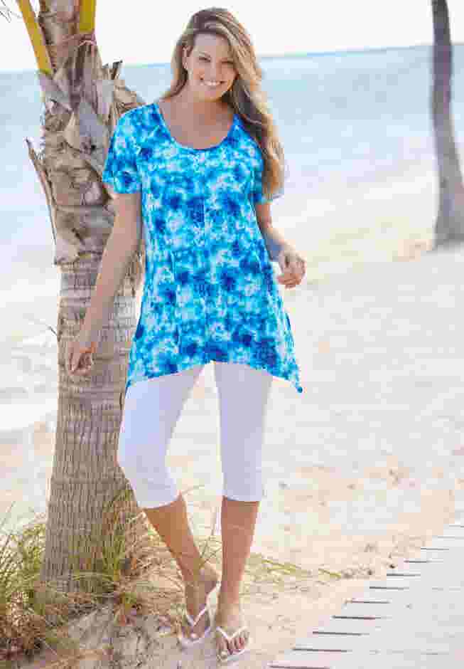 Textured Pointed Hem Tunic image number 3