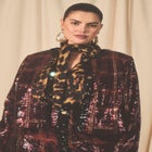 Plaid Sequin Crop Jacket image number null