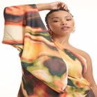 Asymmetrical One-Sleeve Cape Dress image number null