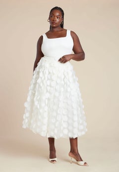 Dimensional Dot Tulle Maxi Skirt