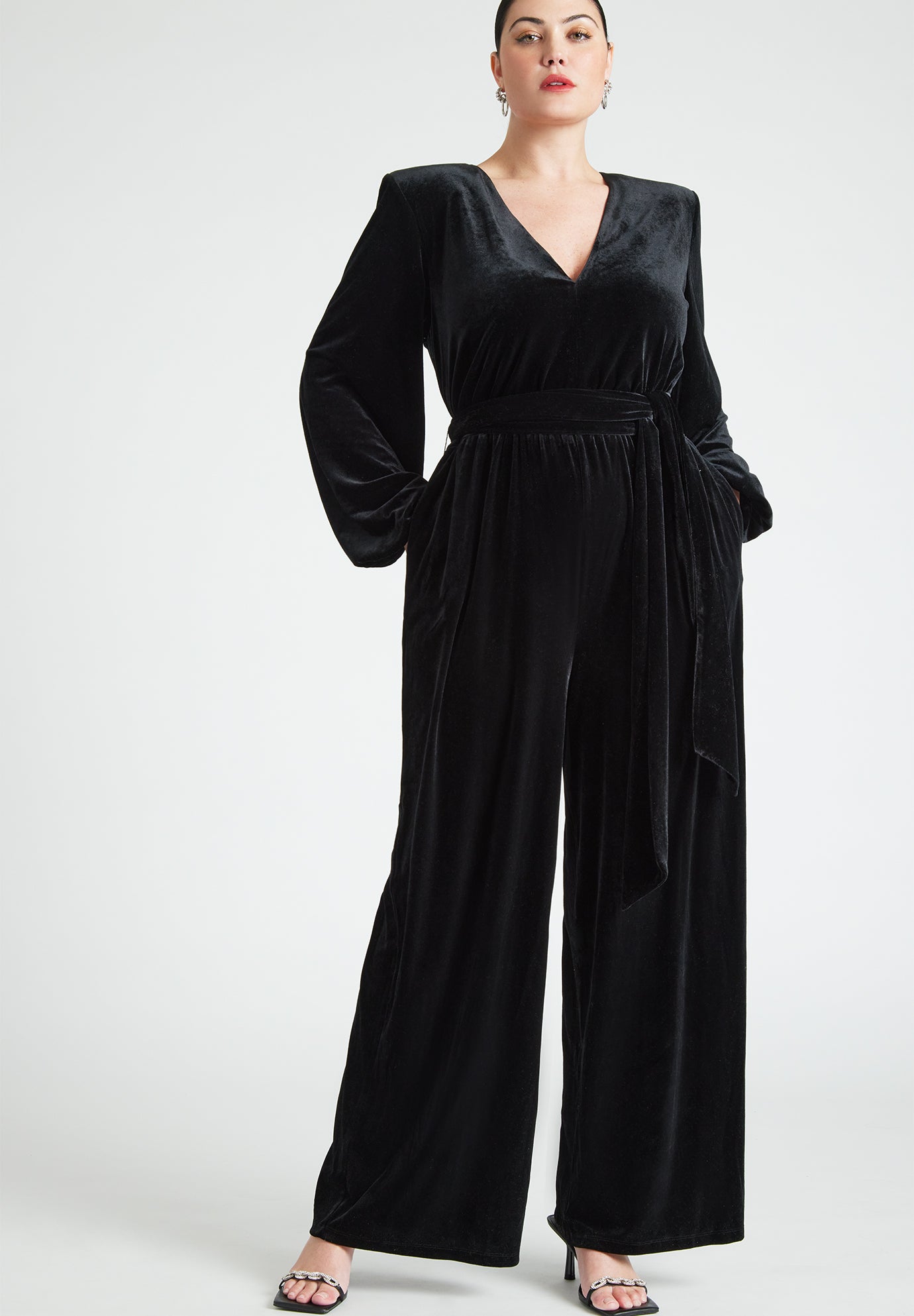 Velvet Wide Leg Jumpsuit image number 0