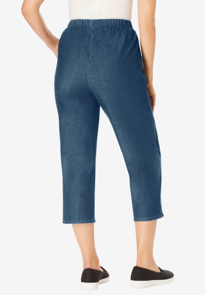 Fineline Stretch Denim Pull-On Capri Jeans image number 1