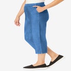 Fineline Stretch Denim Pull-On Capri Jeans image number null