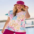 Perfect Printed Short-Sleeve V-Neck Tee image number null