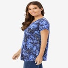 Perfect Printed Short-Sleeve V-Neck Tee image number null