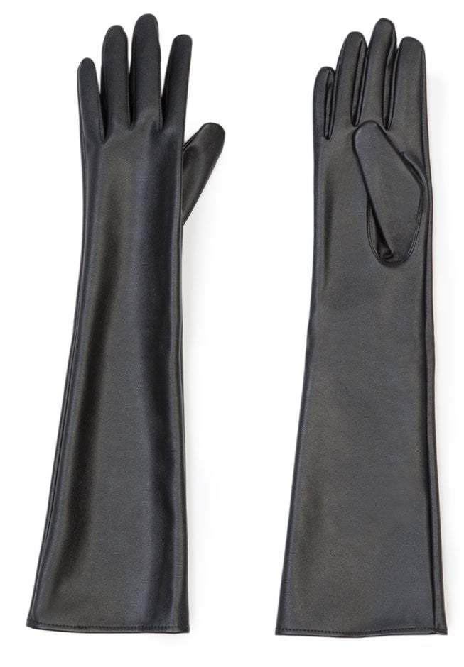 Faux Leather Opera Gloves image number null