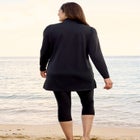 Chlorine Resistant Long-Sleeve Mock Neck Swim Tee image number null