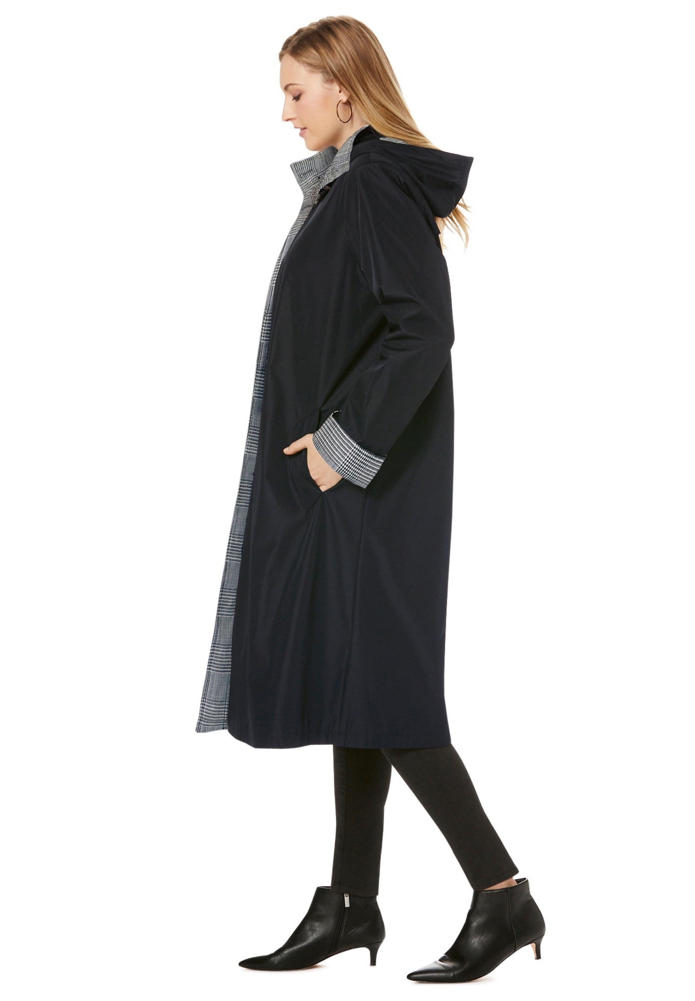 Contrast Hood Raincoat image number 3