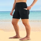 High-Waist No-Slip Swim Bike Short image number null