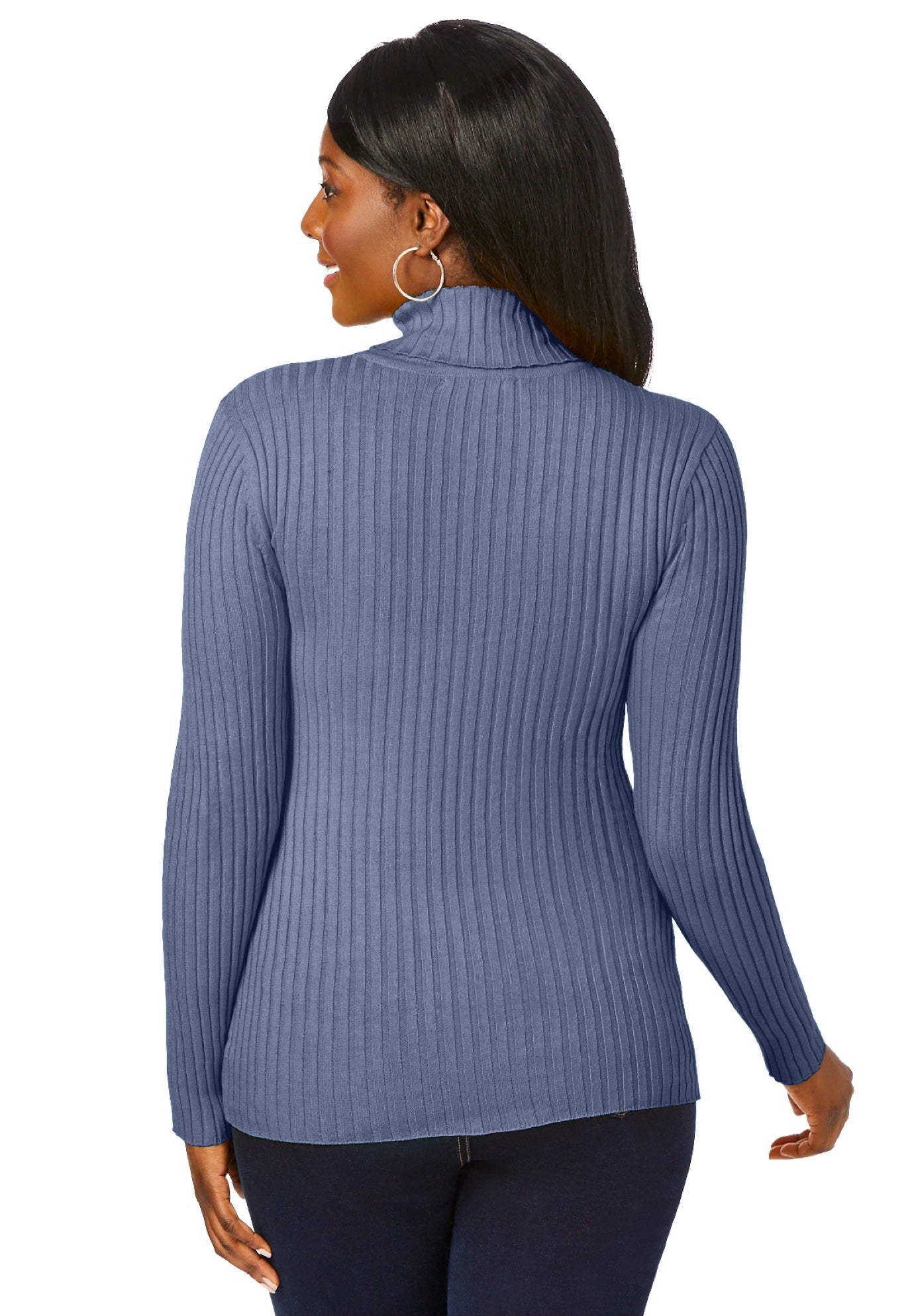 Ribbed Cotton Turtleneck Sweater image number 2