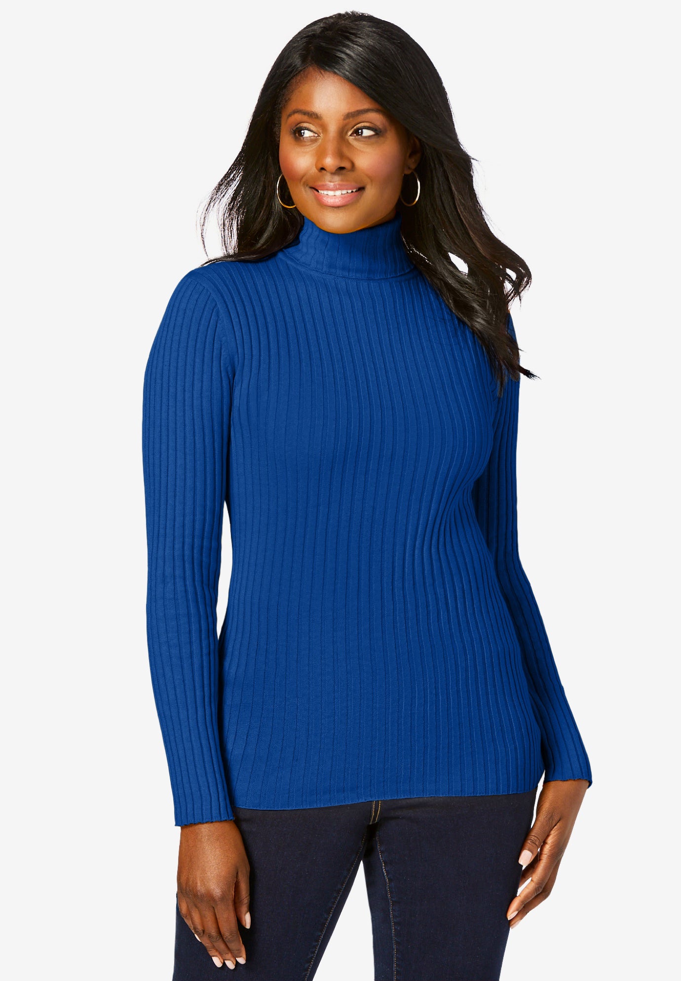 Ribbed Cotton Turtleneck Sweater image number 1