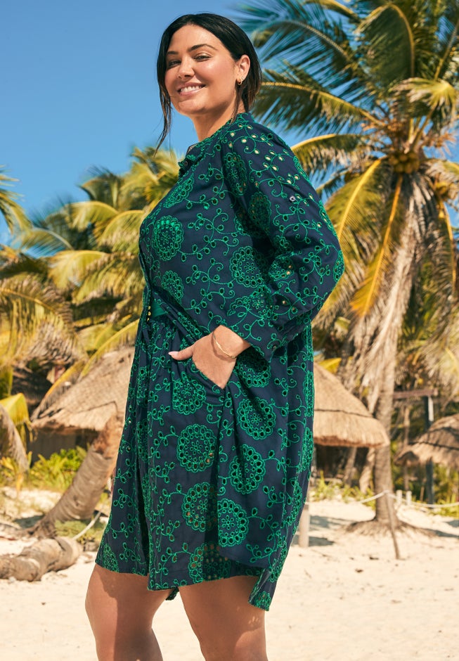 Eyelet Cover-Up Shirt image number 2