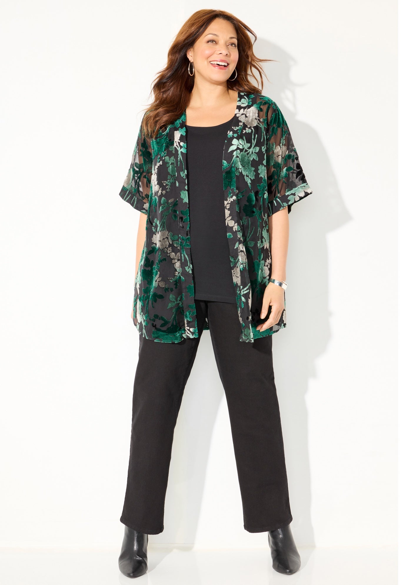 In-Vogue Velvet Kimono image number 1